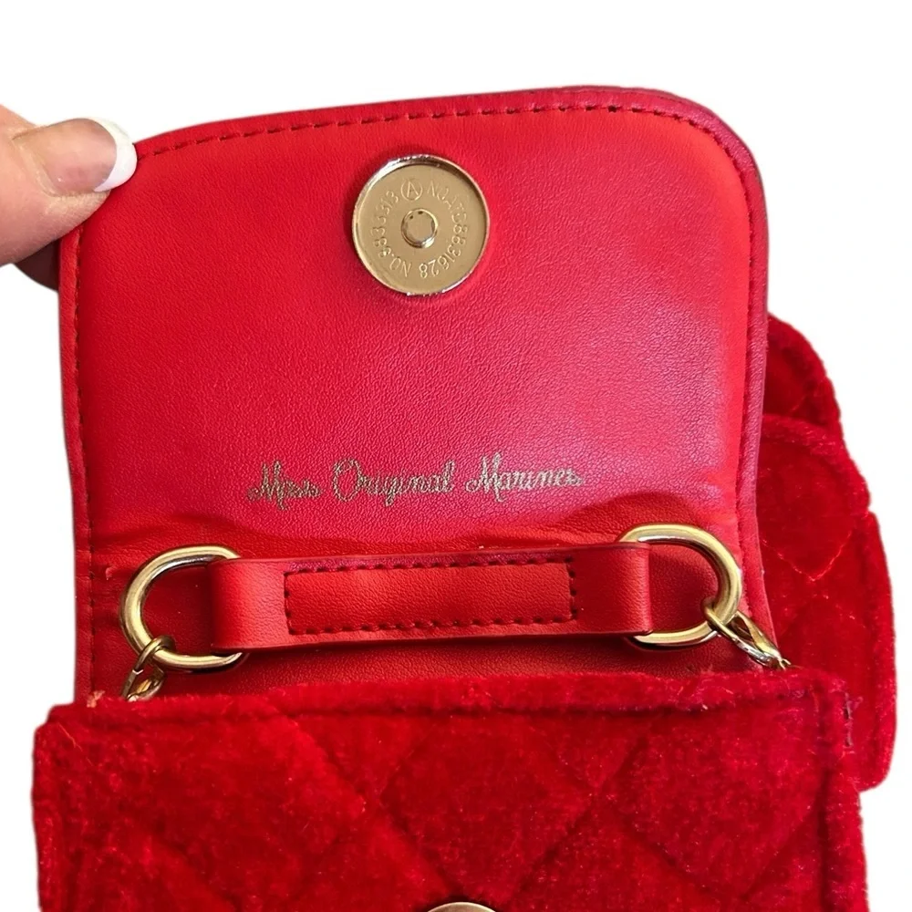 Red Velveteen Mini Purse Set Phone and Coin Case and Chain by Original Marines